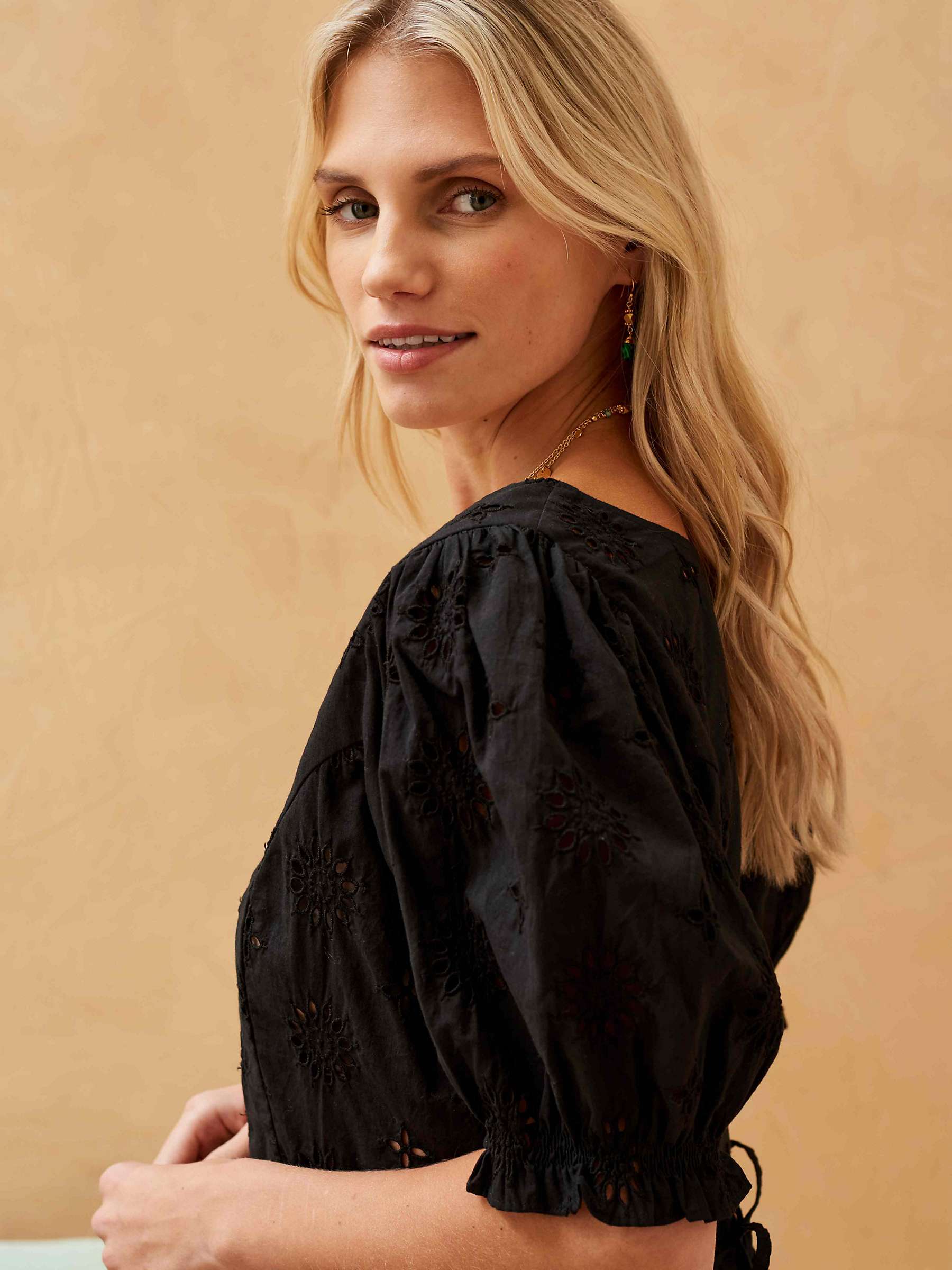 Buy Brora Organic Cotton Broderie Anglaise Blouse Online at johnlewis.com