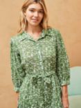 Brora Organic Cotton Voile Botanic Midi Shirt Dress