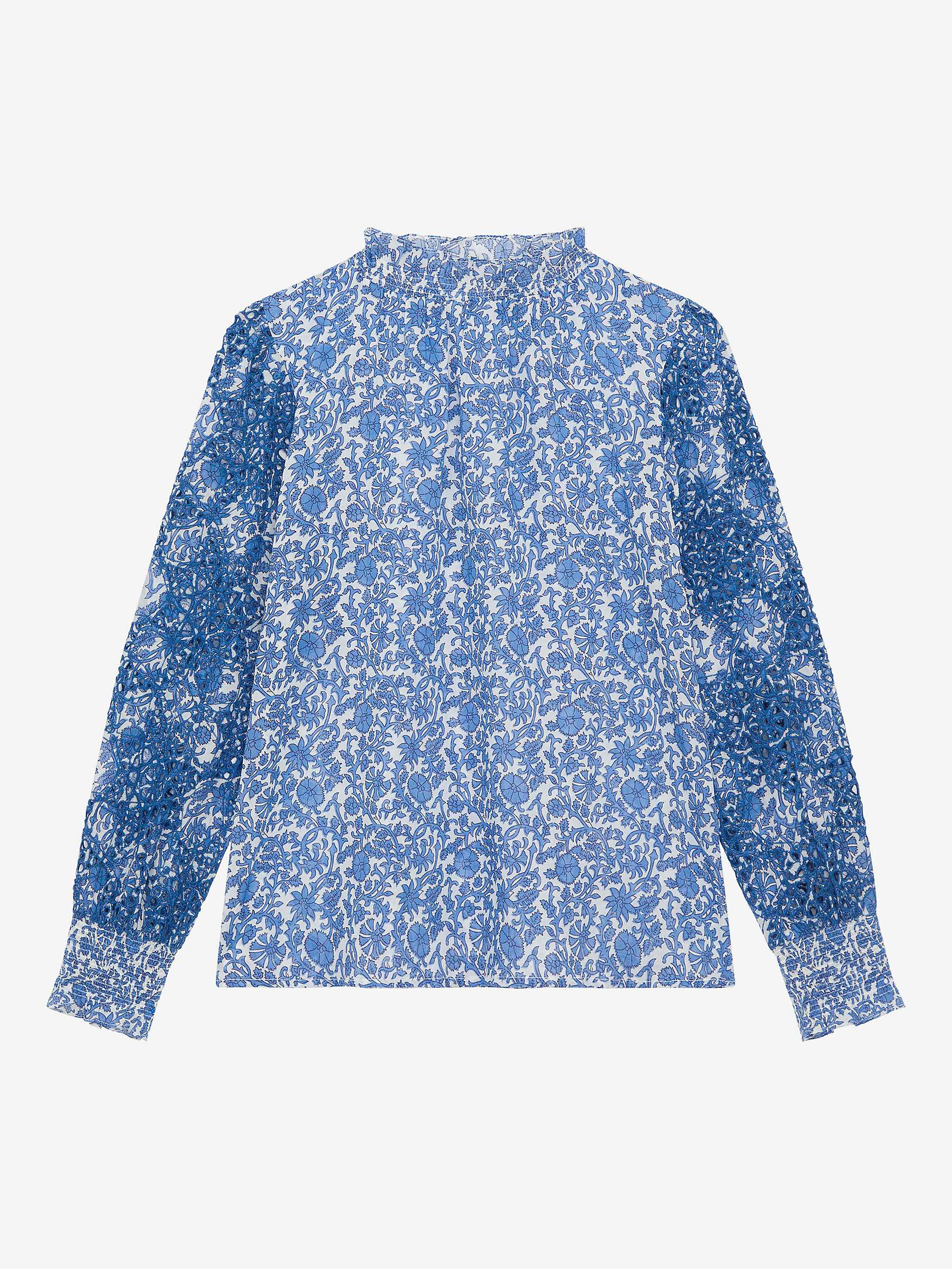 Buy Brora Organic Cotton Voile Botanical Print Broderie Blouse Online at johnlewis.com