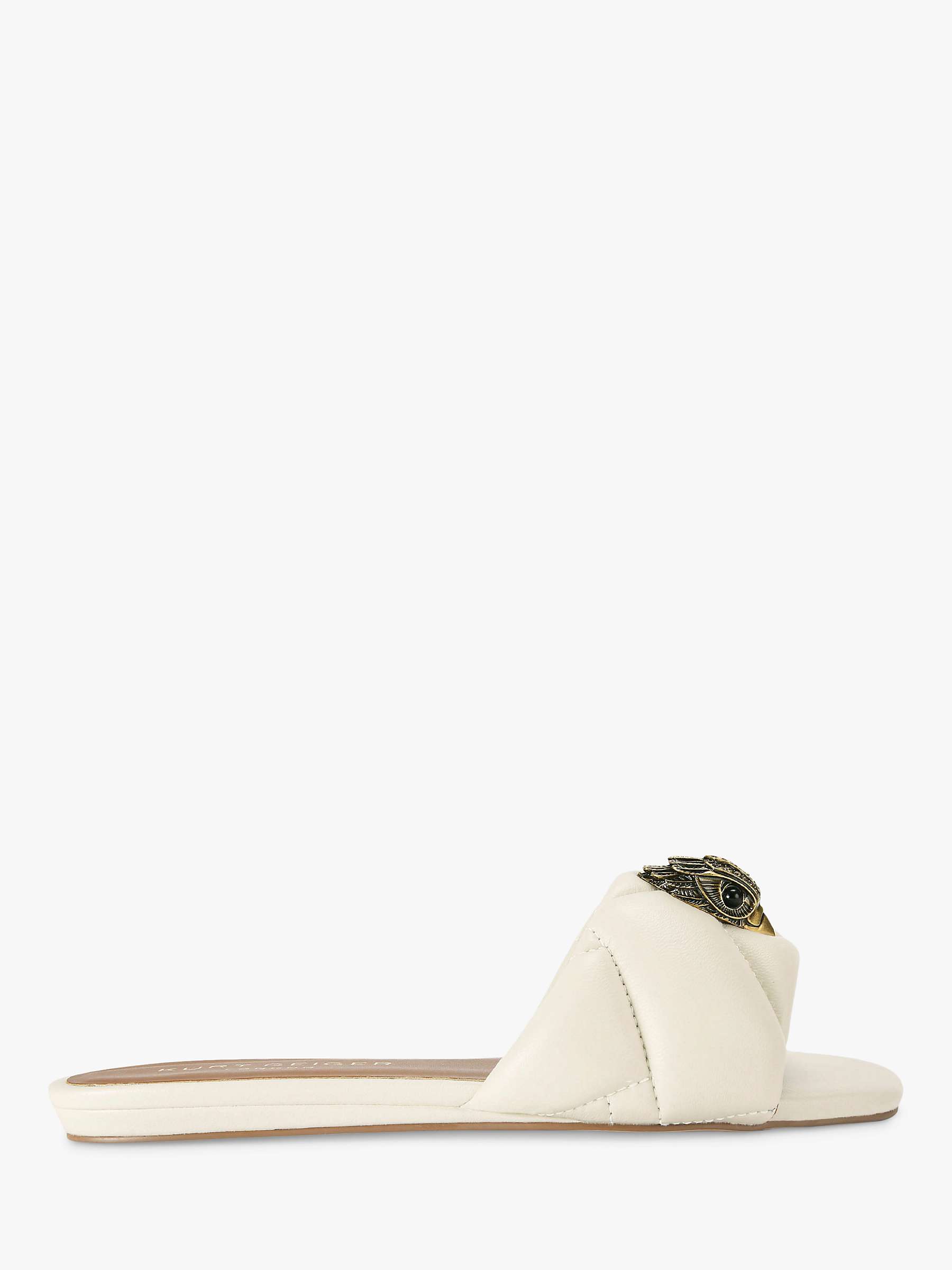 Buy Kurt Geiger London Kensington Leather Flat Sandals, Natural Putty Online at johnlewis.com