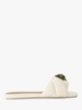 Kurt Geiger London Kensington Leather Flat Sandals, Natural Putty