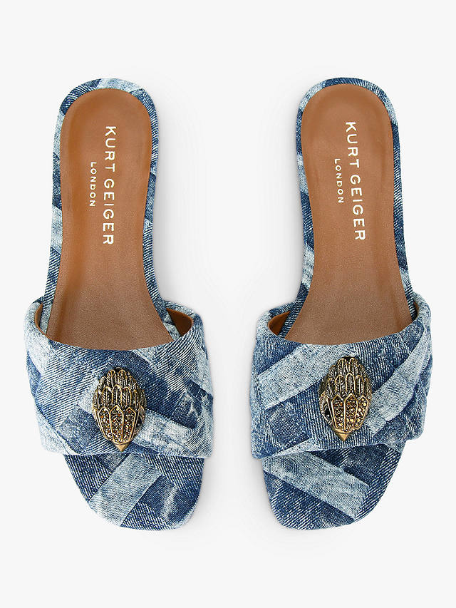 Kurt Geiger London Kensington Flat Sandals, Blue Denim