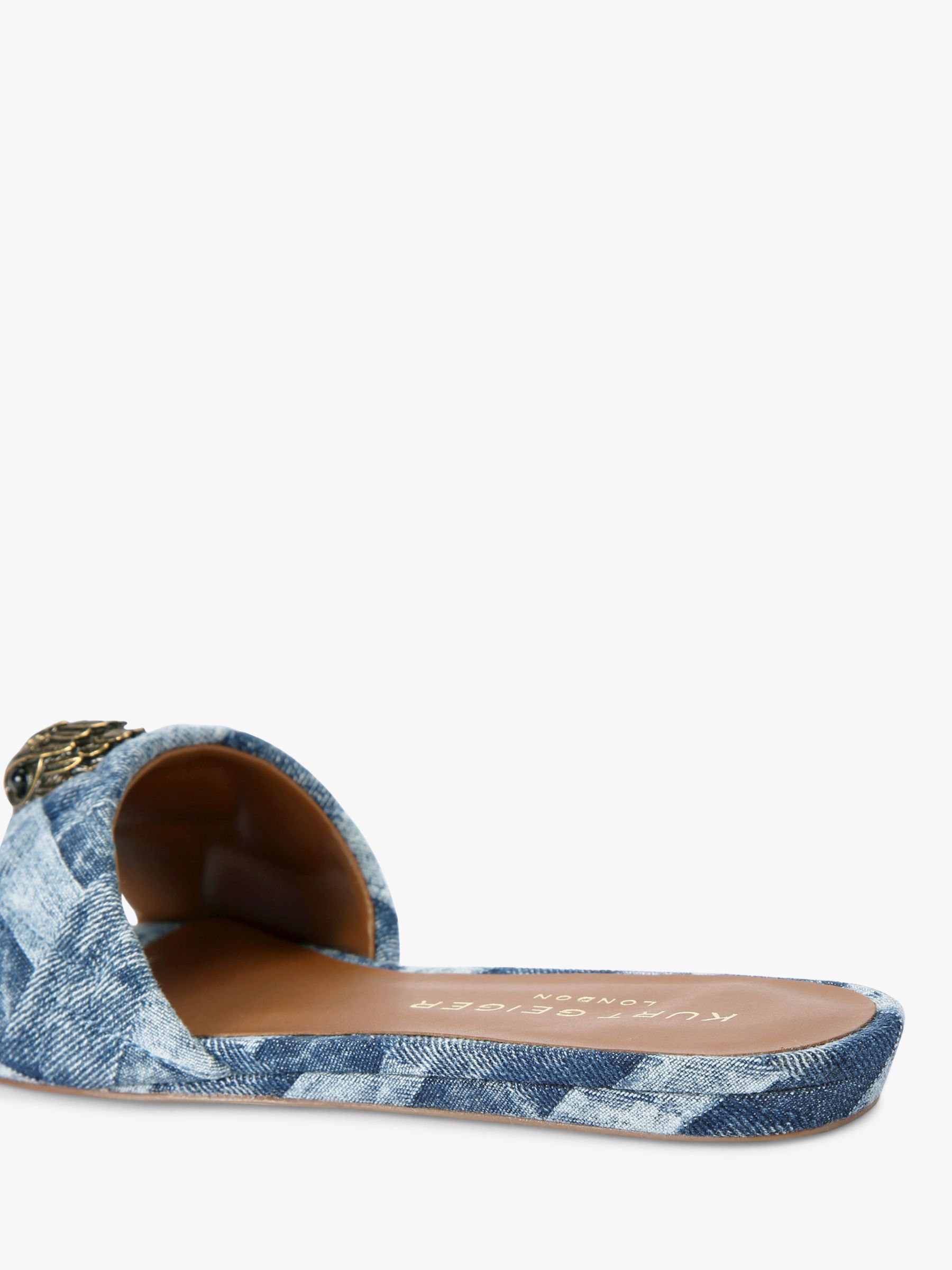 Buy Kurt Geiger London Kensington Flat Sandals, Blue Denim Online at johnlewis.com
