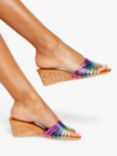 Kurt Geiger London Pierra Leather Wedge Heel Mules, Multi