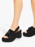 Kurt Geiger London Kensington Suede Wedge Heel Sandals, Black