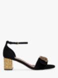 Kurt Geiger London Mayfair Embellished Block Heel Suede Sandals, Black