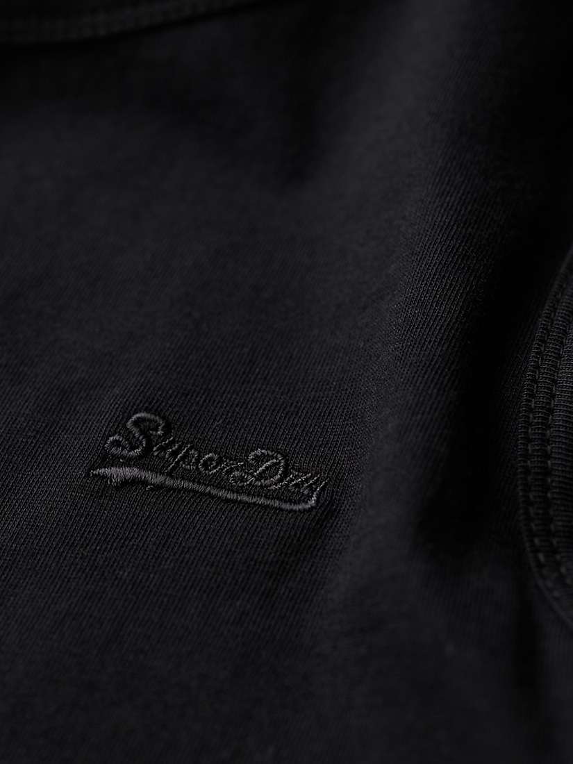 Superdry Essential Organic Cotton Logo Vest Top, Black at John Lewis ...