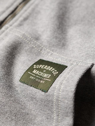 Superdry Contrast Stitch Relaxed Zip Hoodie, College Grey Marl