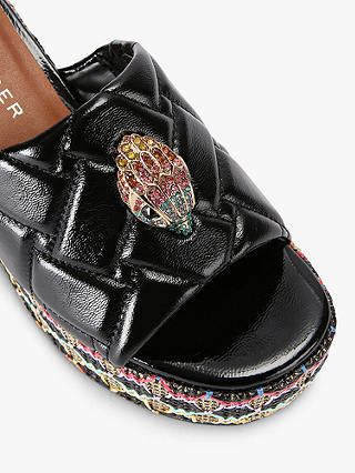 Kurt Geiger London Kensington Patent Leather Wedge Heel Mule Sandals, Black/Multi
