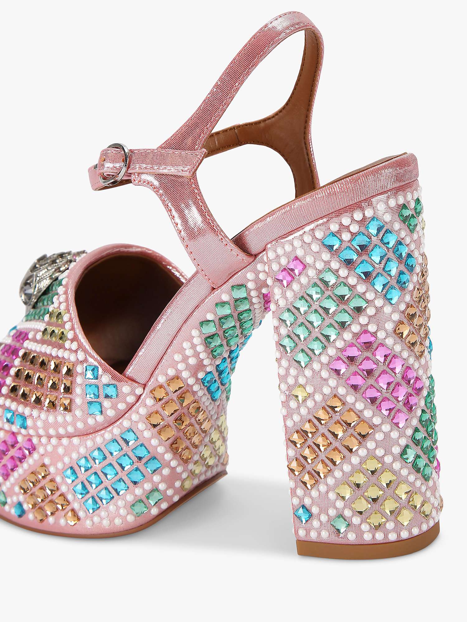 Buy Kurt Geiger London Kensington Embellished Platform Heel Sandals, Pink/Multi Online at johnlewis.com