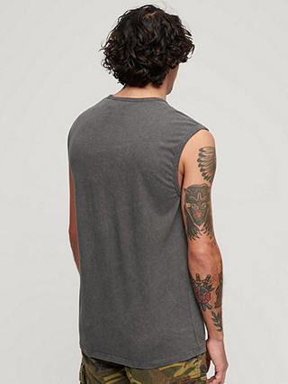 Superdry Rock Graphic Band Tank Top, Charcoal Grey