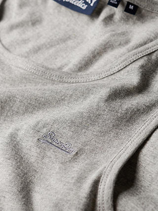 Superdry Essential Organic Cotton Logo Vest Top, Grey Marl