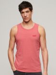 Superdry Essential Organic Cotton Logo Vest Top, Punch Pink Marl