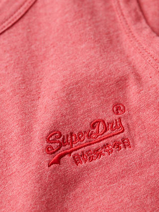 Superdry Essential Organic Cotton Logo Vest Top, Punch Pink Marl