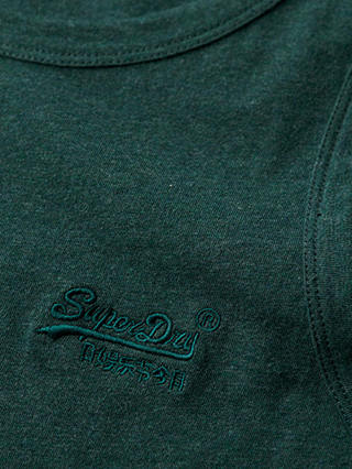 Superdry Essential Organic Cotton Logo Vest Top, Buck Green Marl
