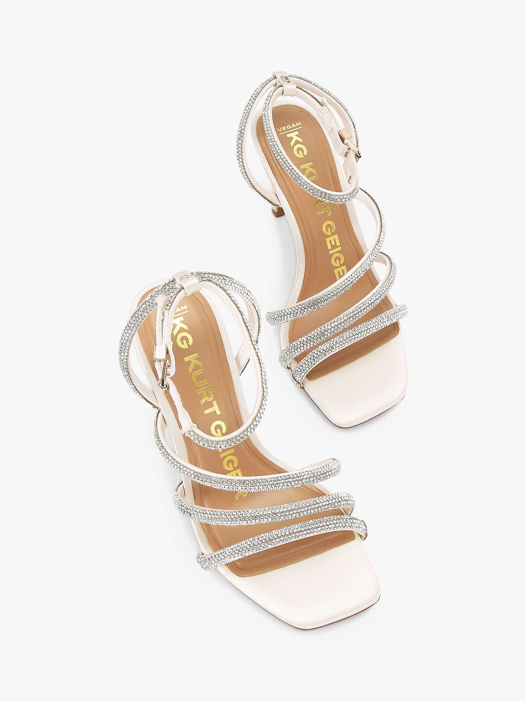 Buy KG Kurt Geiger Savanna Embellished Strap High Heel Sandals, Putty Online at johnlewis.com