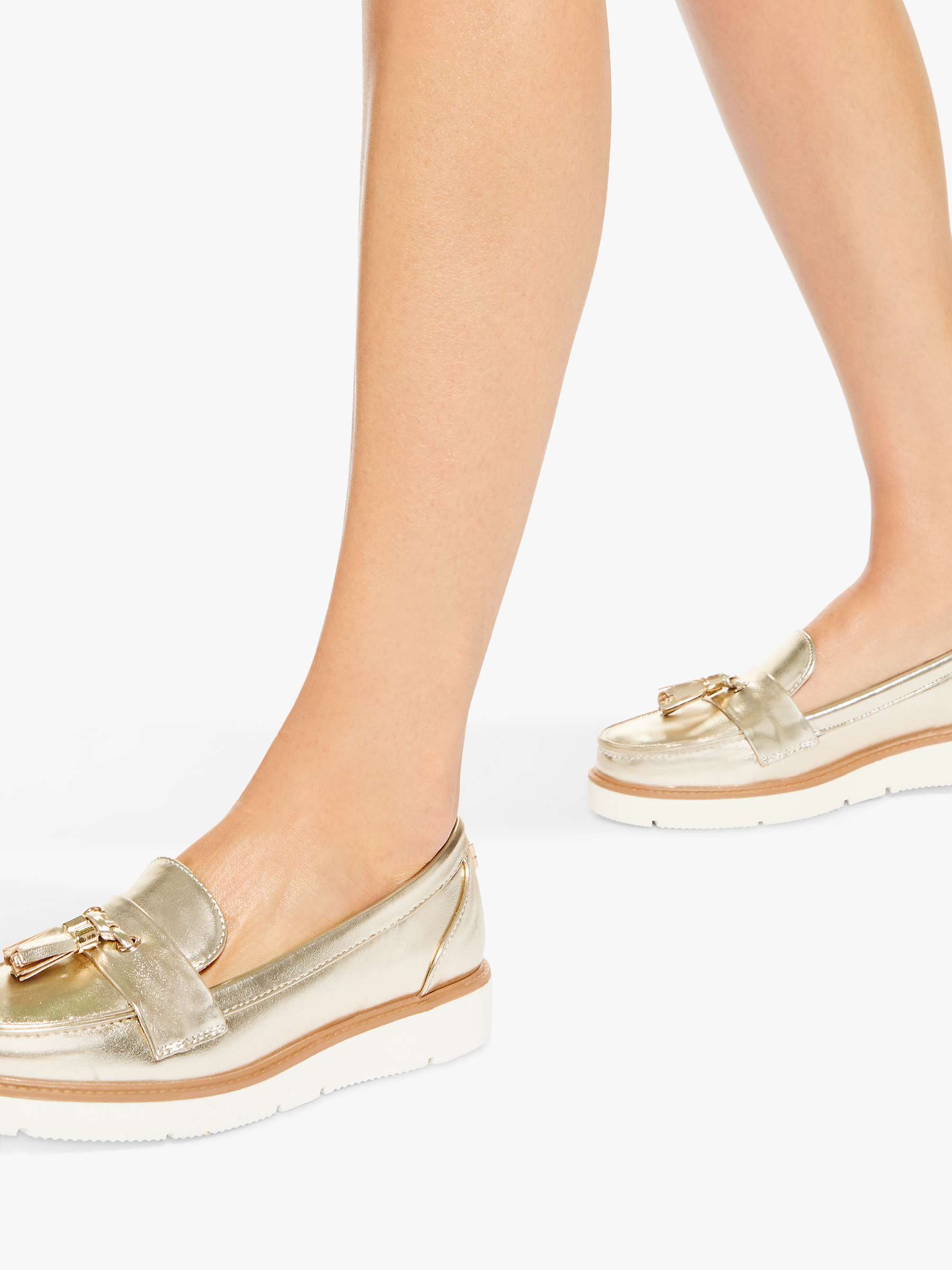 Buy KG Kurt Geiger Morly Flatform Loafers, Gold Online at johnlewis.com