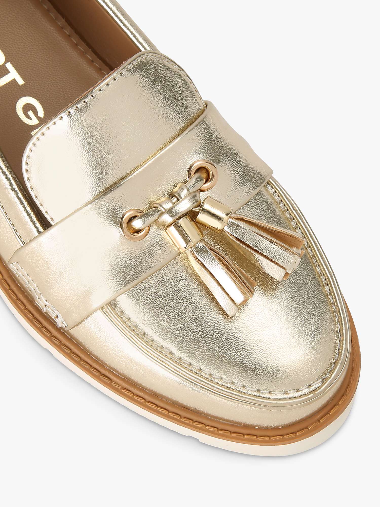 Buy KG Kurt Geiger Morly Flatform Loafers, Gold Online at johnlewis.com