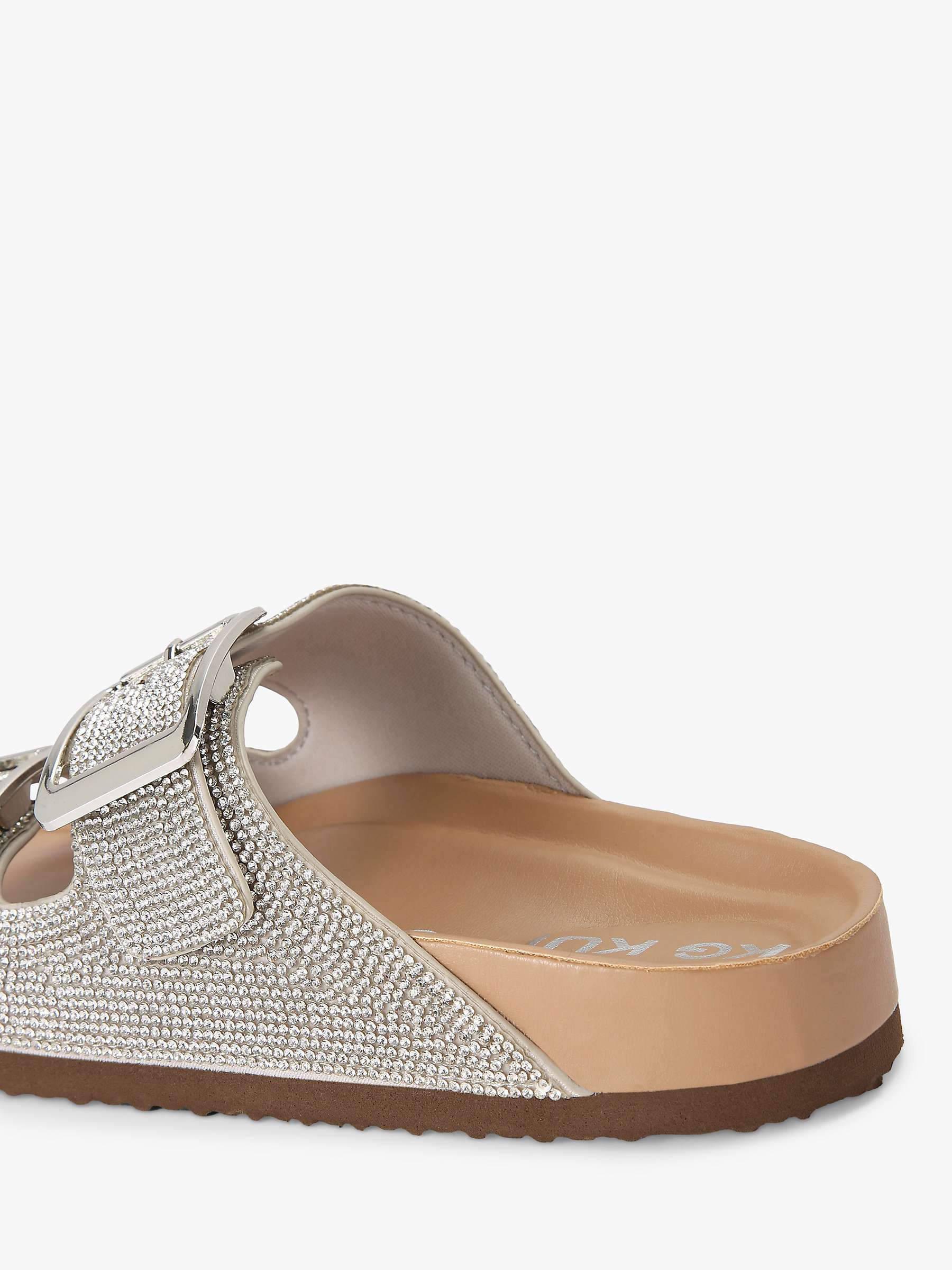 Buy KG Kurt Geiger Ramona Embellished Footbed Sandals, Silver Online at johnlewis.com