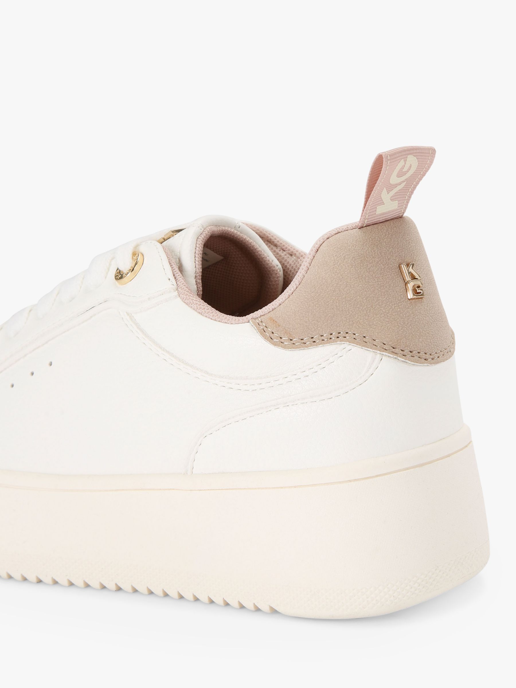 KG Kurt Geiger Lighter Lace Up Flatform Trainers, White at John Lewis ...