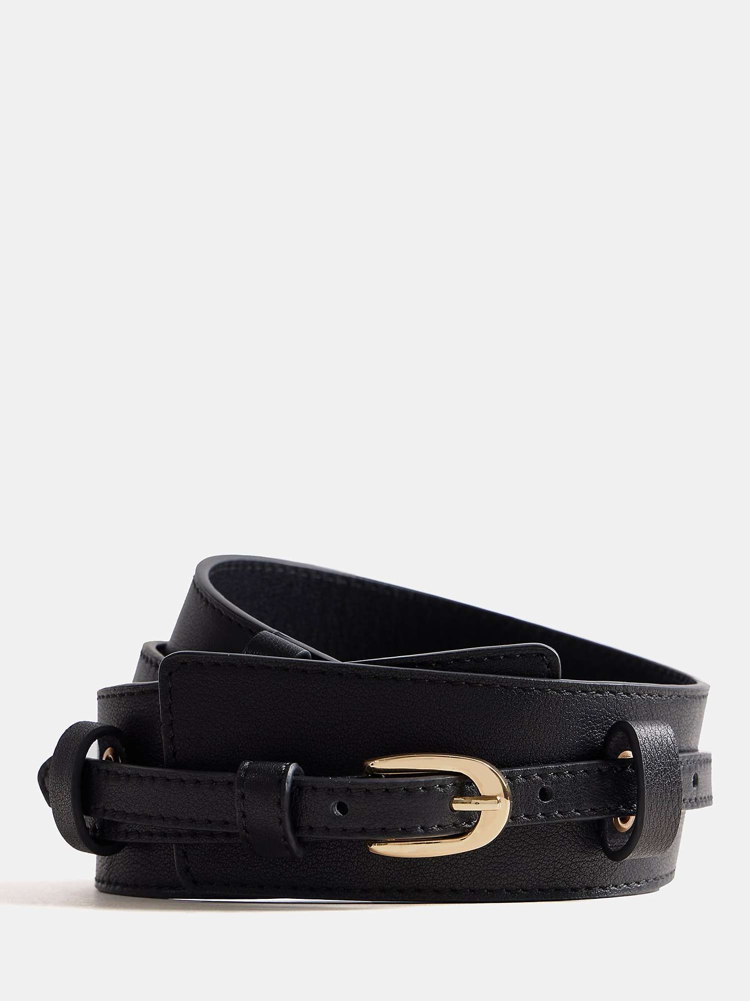 Buy Mint Velvet K Leather Waist Belt, Black Online at johnlewis.com