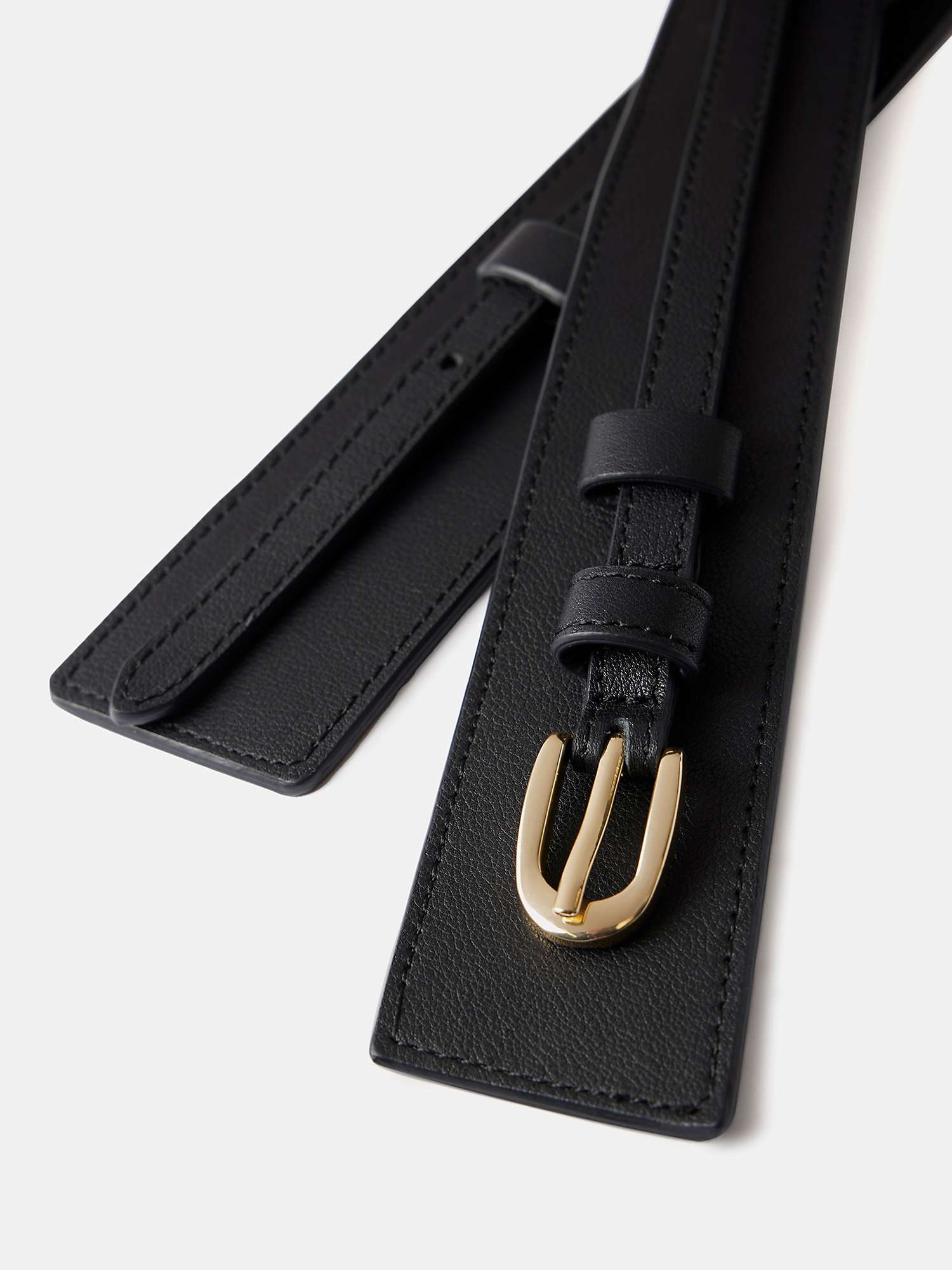 Buy Mint Velvet K Leather Waist Belt, Black Online at johnlewis.com