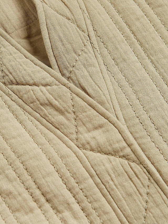 Mint Velvet Quilted Stitch Detail Cotton Gilet, Beige