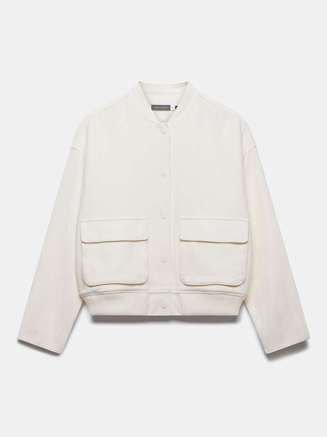 Buy Mint Velvet Textured Bomber Jacket, White Ivory Online at johnlewis.com