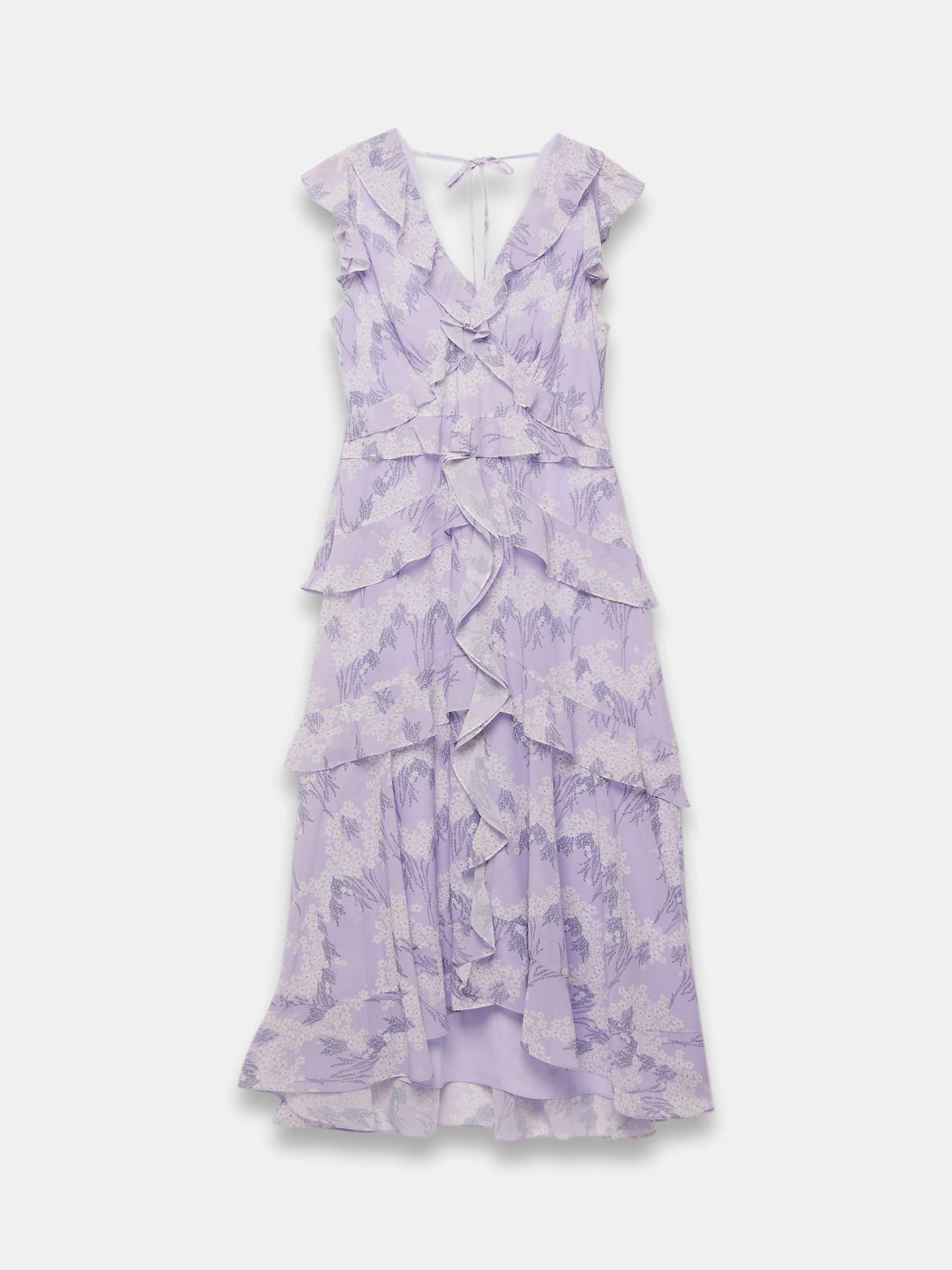 Buy Mint Velvet Tiered Ruffle Maxi Dress, Lilac Online at johnlewis.com