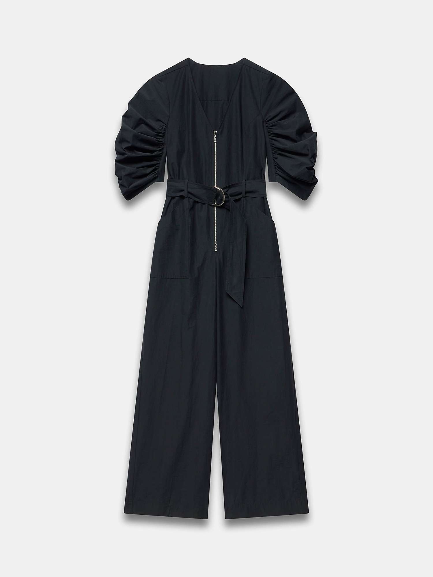 Buy Mint Velvet Ched Ruched Sleeve Jumpsuit, Black Online at johnlewis.com