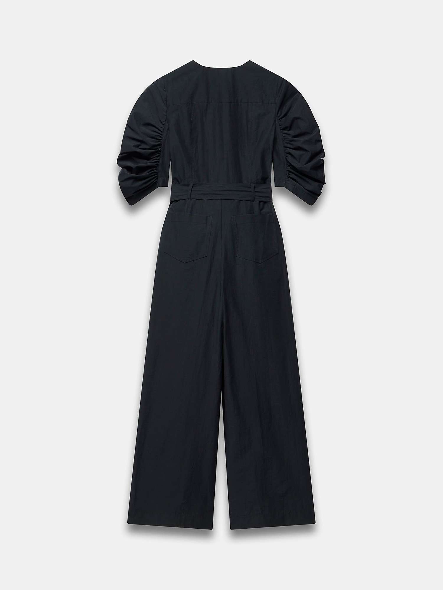 Buy Mint Velvet Ched Ruched Sleeve Jumpsuit, Black Online at johnlewis.com
