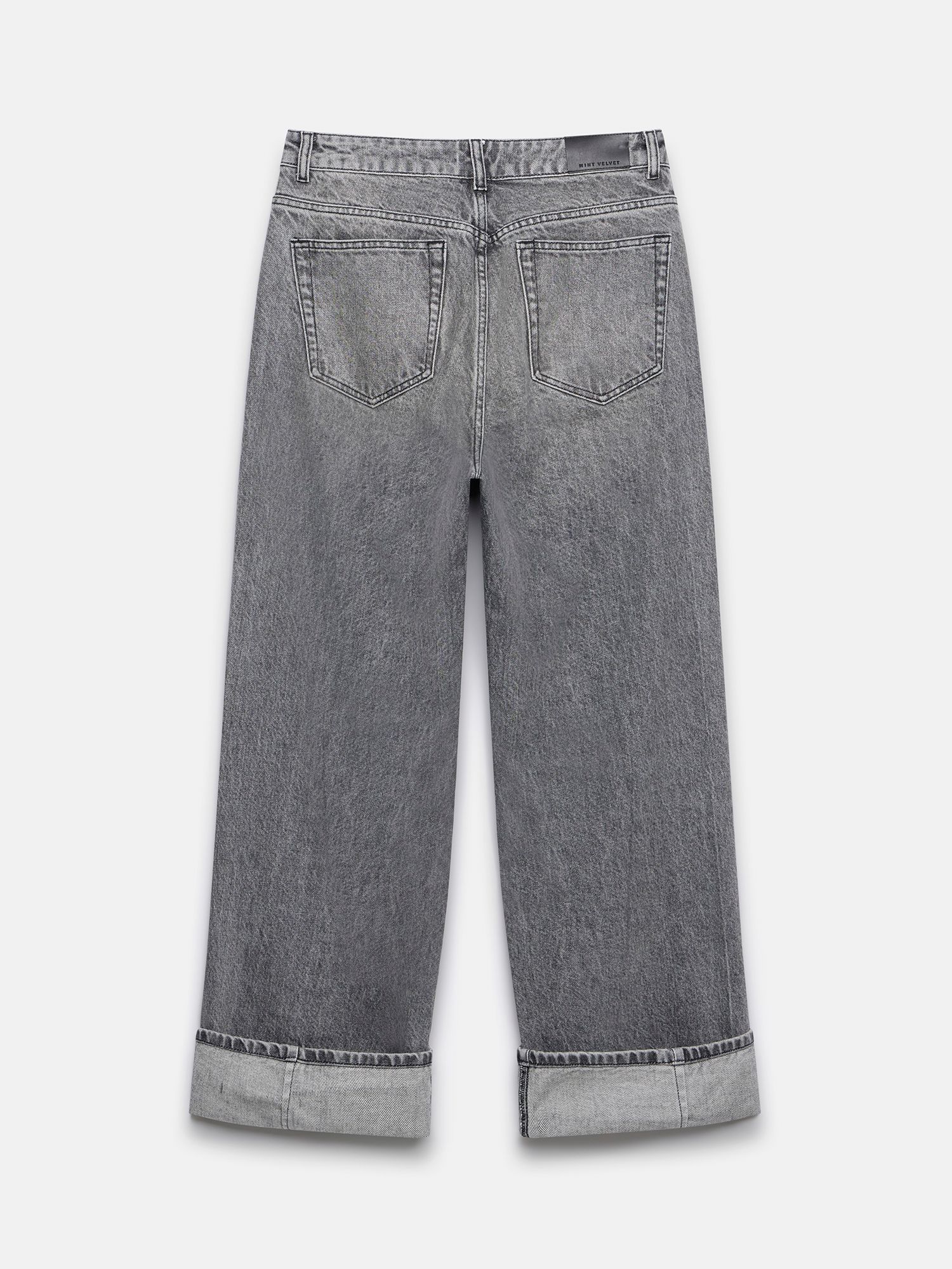 Mint Velvet Workable Wide Leg Jeans, Grey, 6R
