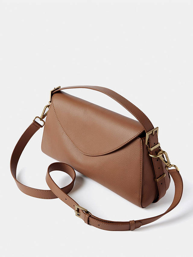 Mint Velvet Leather Shoulder Bag, Brown Tan