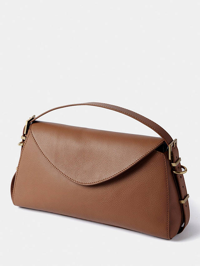 Mint Velvet Leather Shoulder Bag, Brown Tan