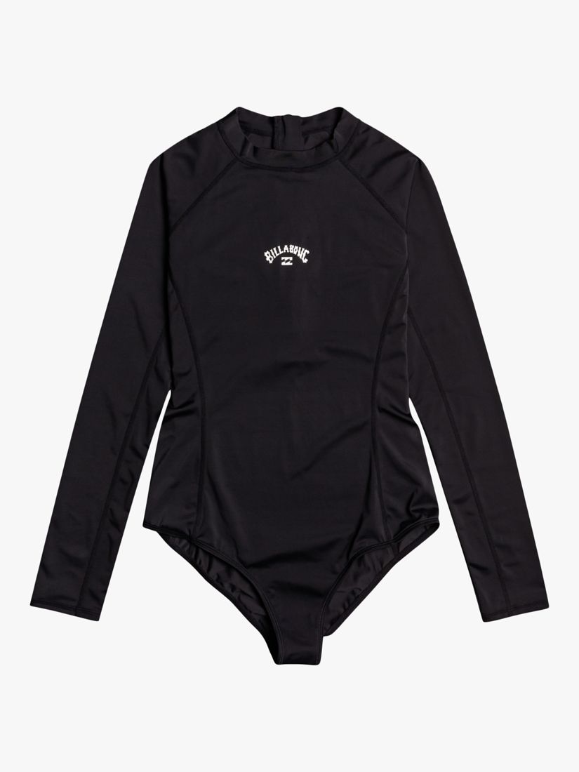 Billabong Tropic Long Sleeve One-Piece Swimsuit, Black Pebble, XS