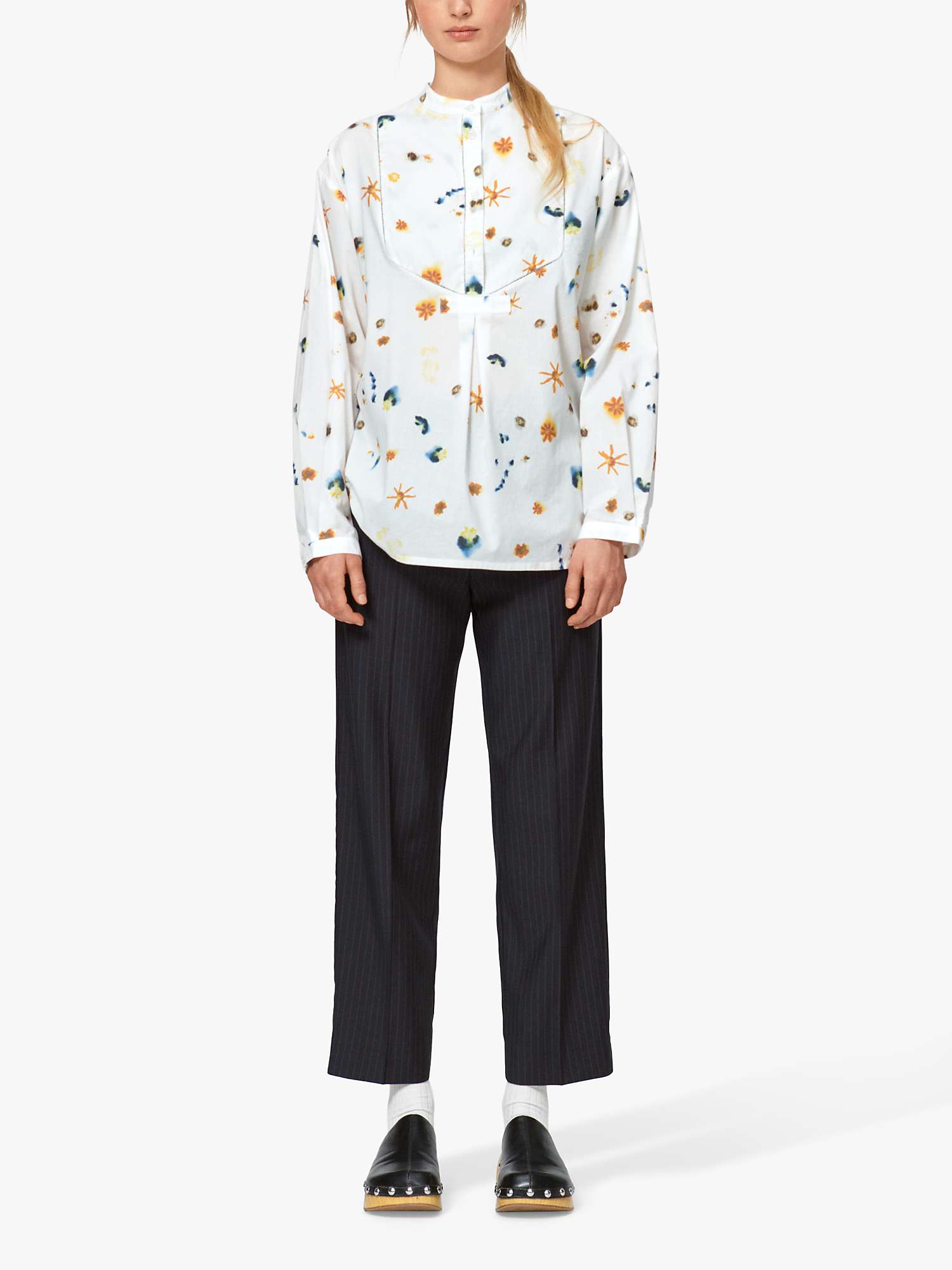 Buy nué notes Roy Cotton Long Sleeved Shirt, Yellow Cream Online at johnlewis.com