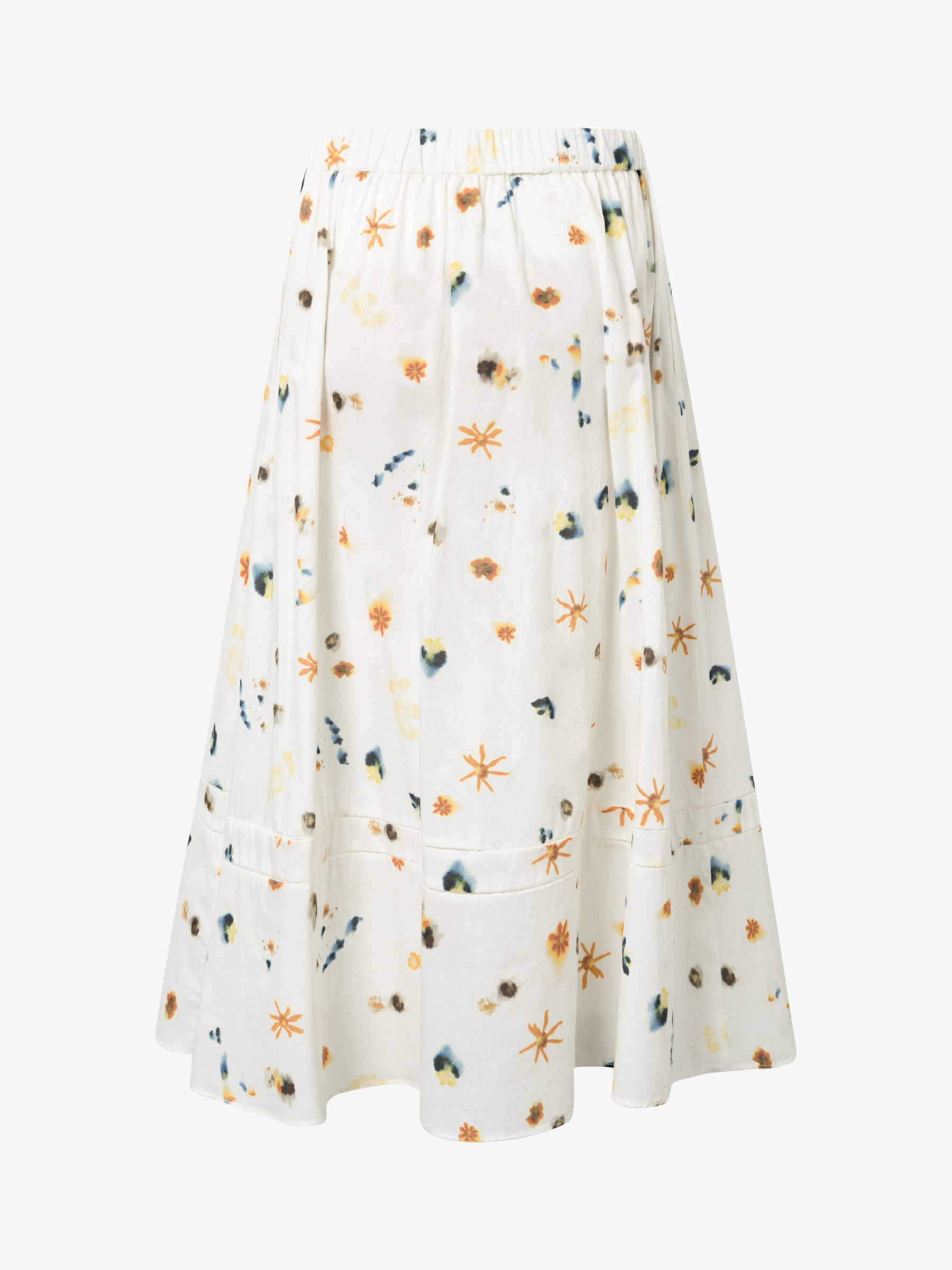 Buy nué notes Bowie Cotton Midi Skirt, Yellow Cream Online at johnlewis.com