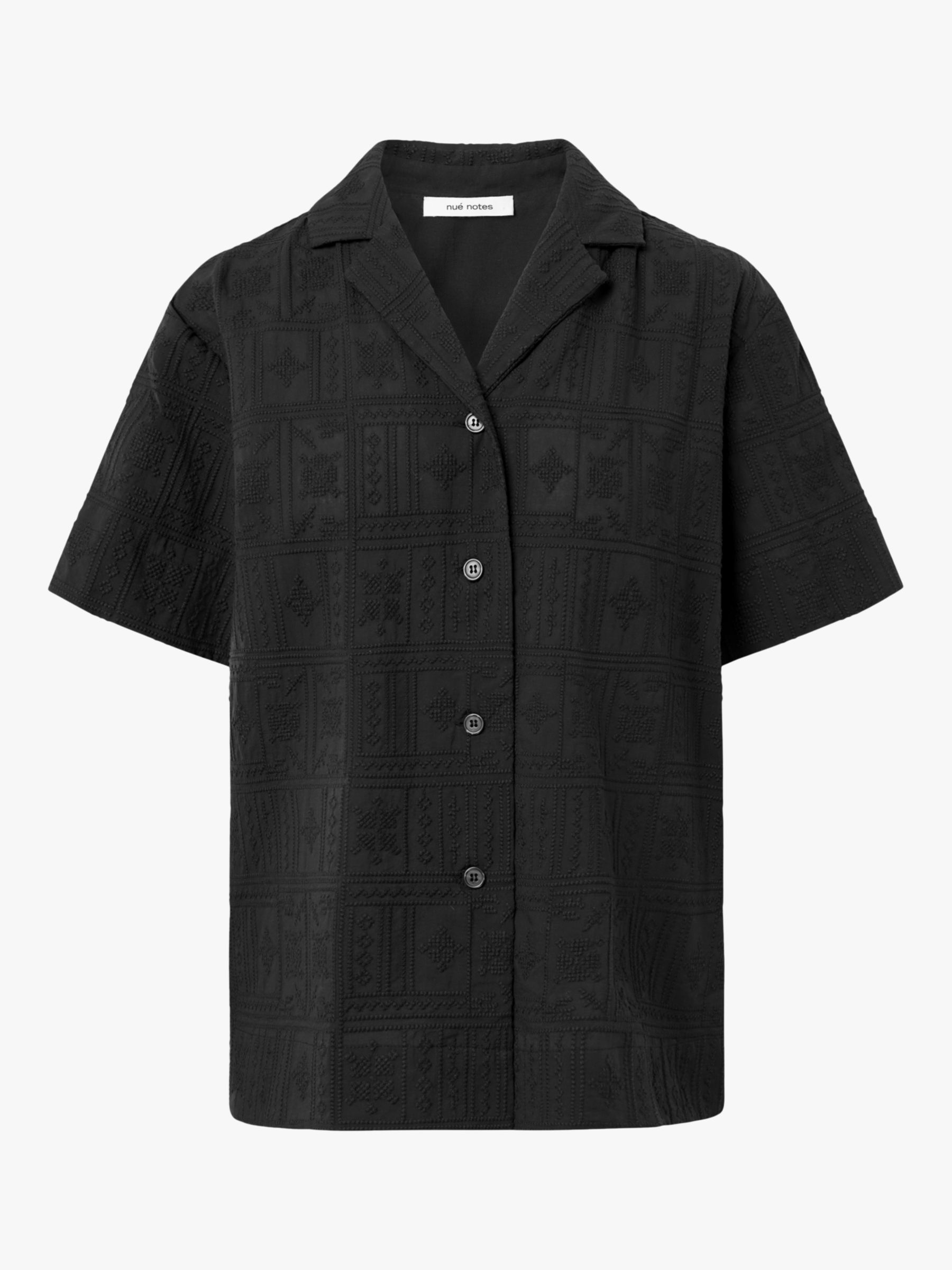 Buy nué notes Henri Short Sleeve Shirt, Black Online at johnlewis.com