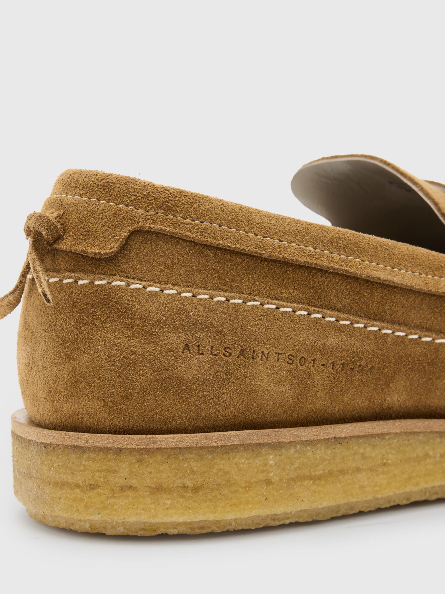 Buy AllSaints Jago Leather Loafers, Tan Online at johnlewis.com
