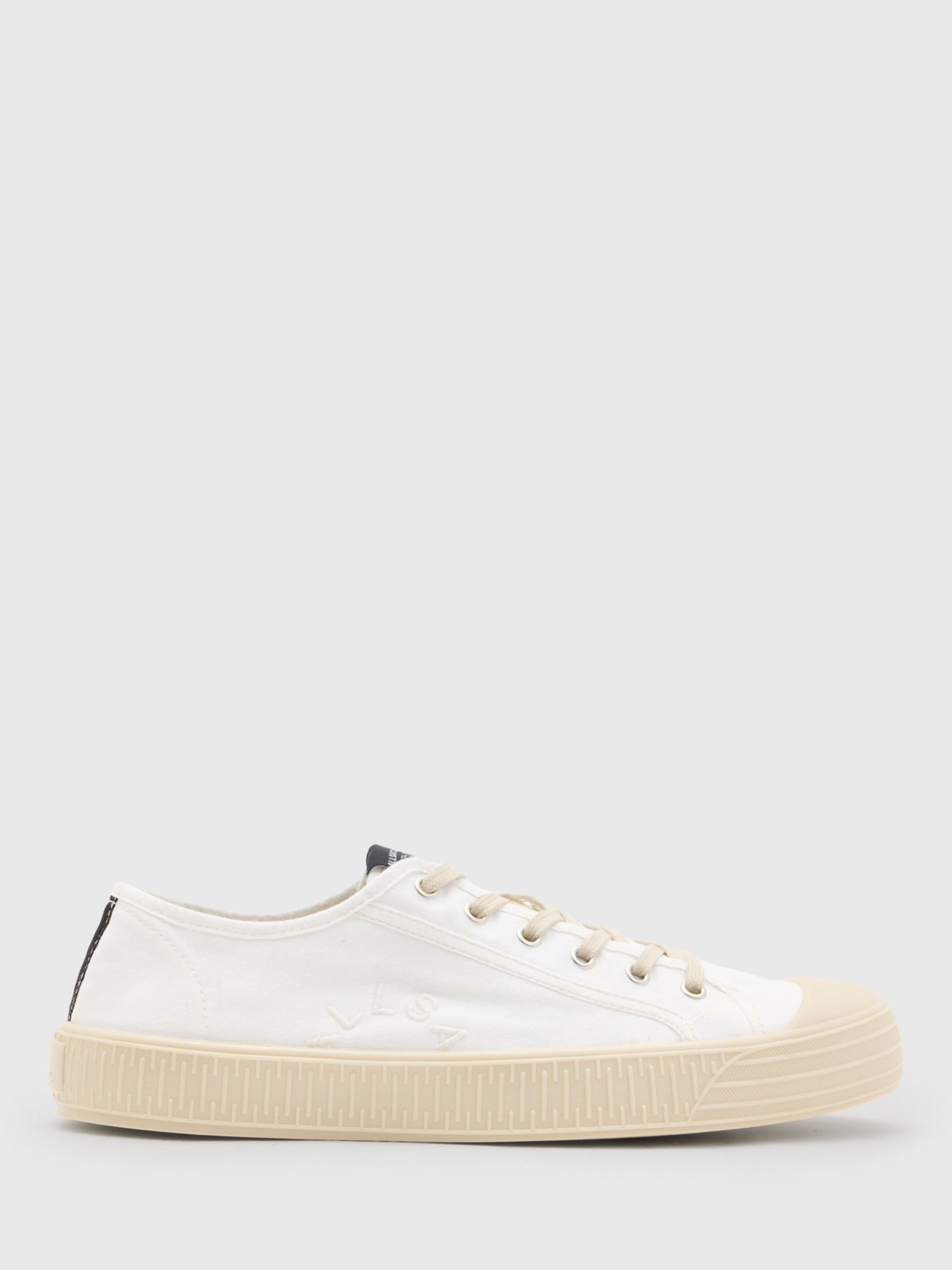 AllSaints Sherman Canvas Low Top Trainers, White at John Lewis & Partners