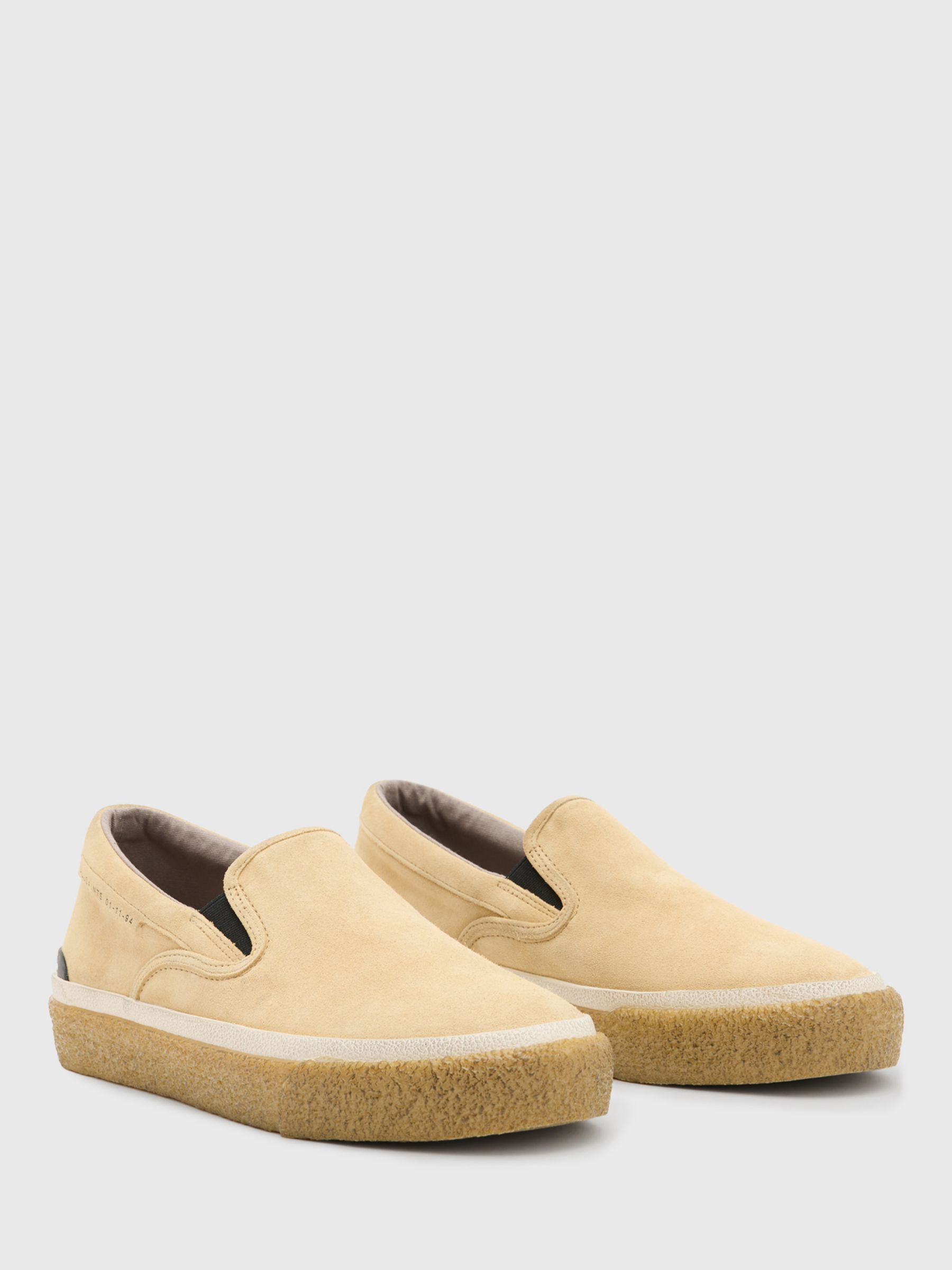 AllSaints Navaho Slip-On Leather Plimsolls, Sand