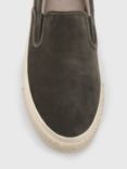 AllSaints Navaho Slip-On Leather Plimsolls, Grey