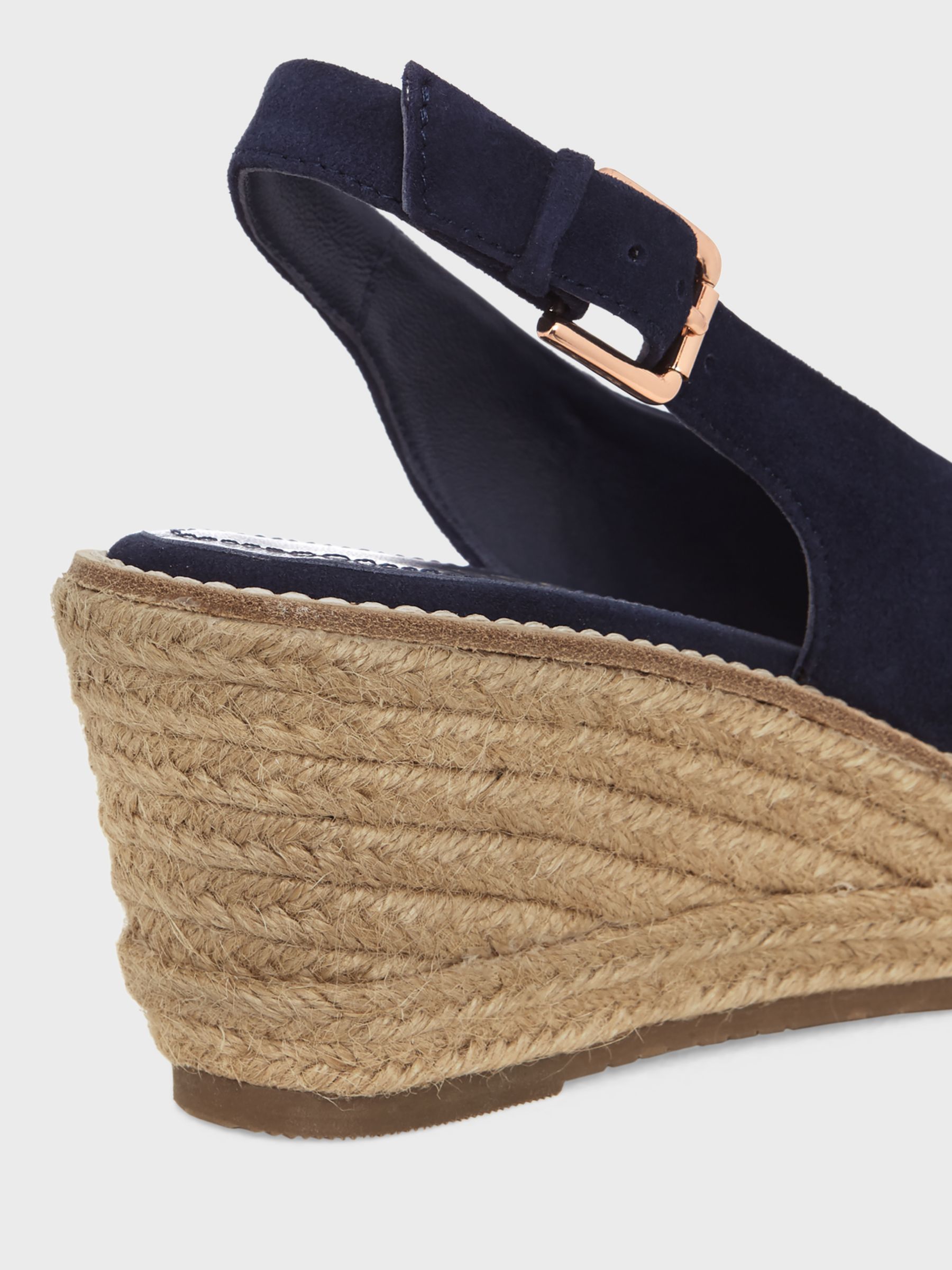 Hobbs Kali Suede Espadrille Wedge Sandals, Midnight, 3