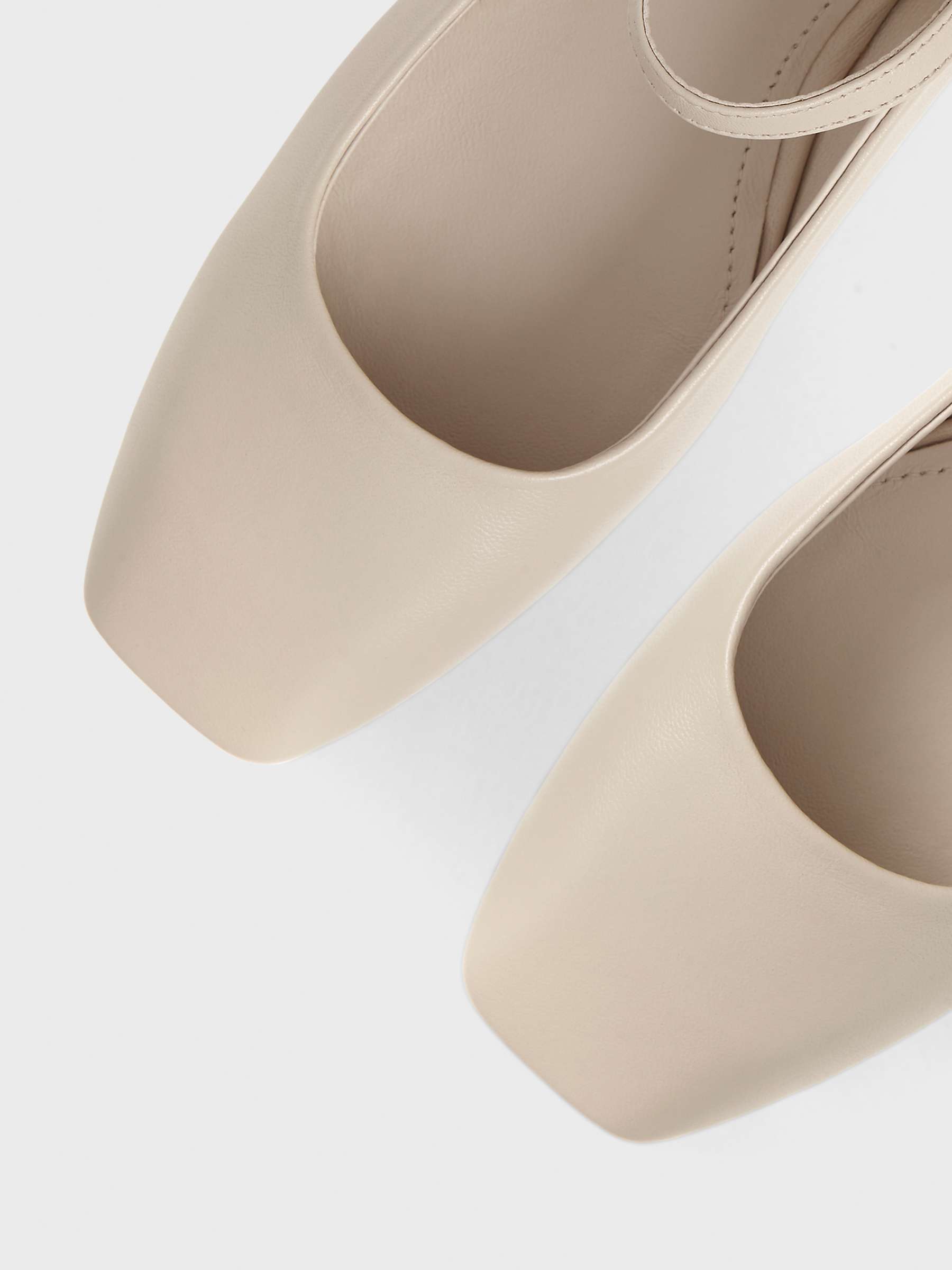 Buy Hobbs Chrissy Mary Jane Leather Shoes, Light Beige Online at johnlewis.com