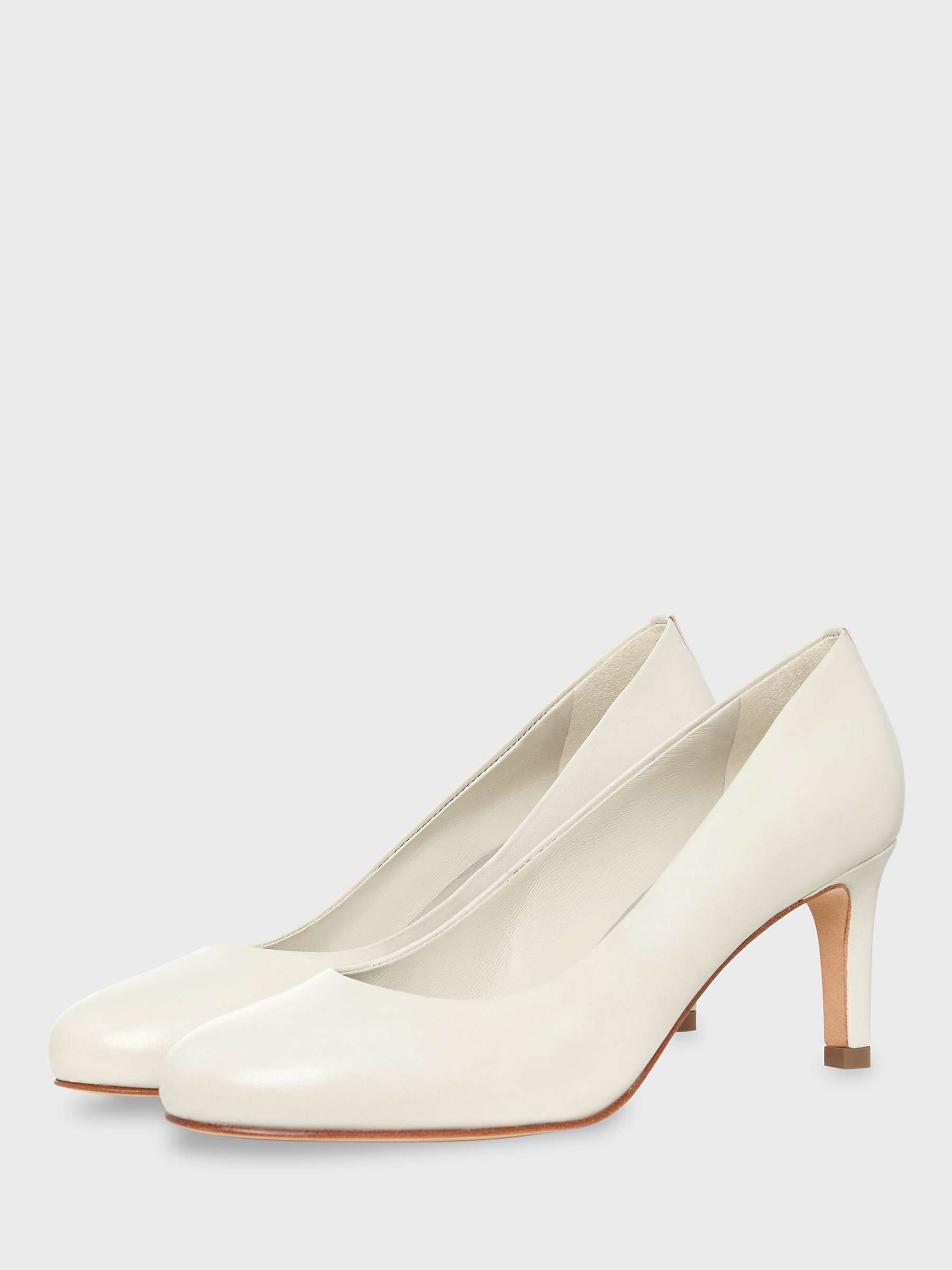Buy Hobbs Lizzie Leather Court Shoes, Ivory Online at johnlewis.com