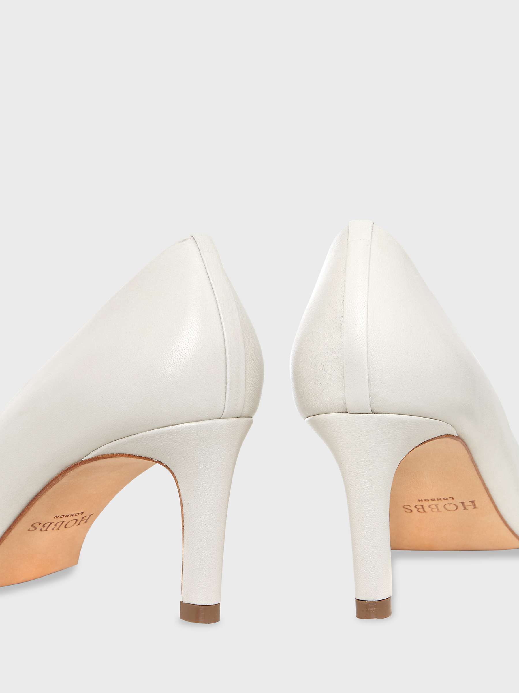 Buy Hobbs Lizzie Leather Court Shoes, Ivory Online at johnlewis.com
