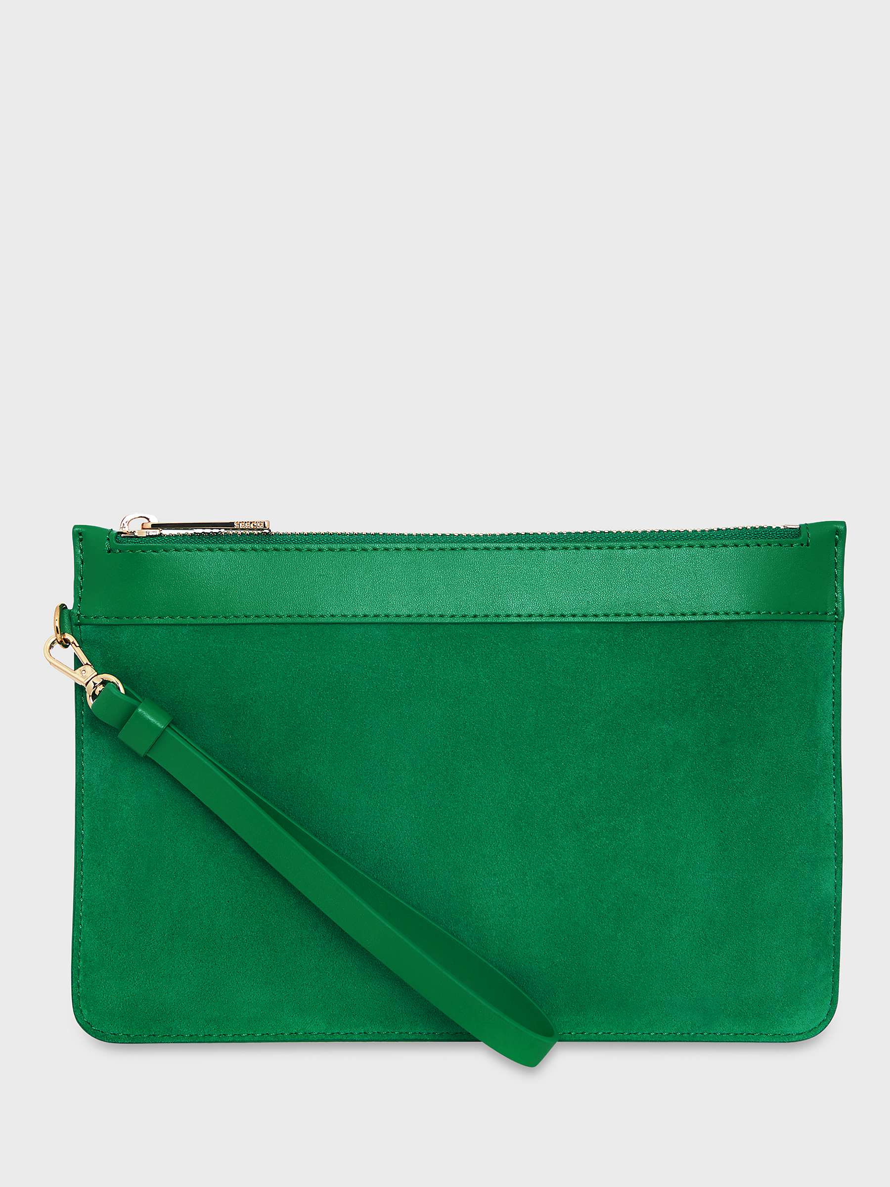 Buy Hobbs Lundy Leather Wristlet, Cilantro Green Online at johnlewis.com
