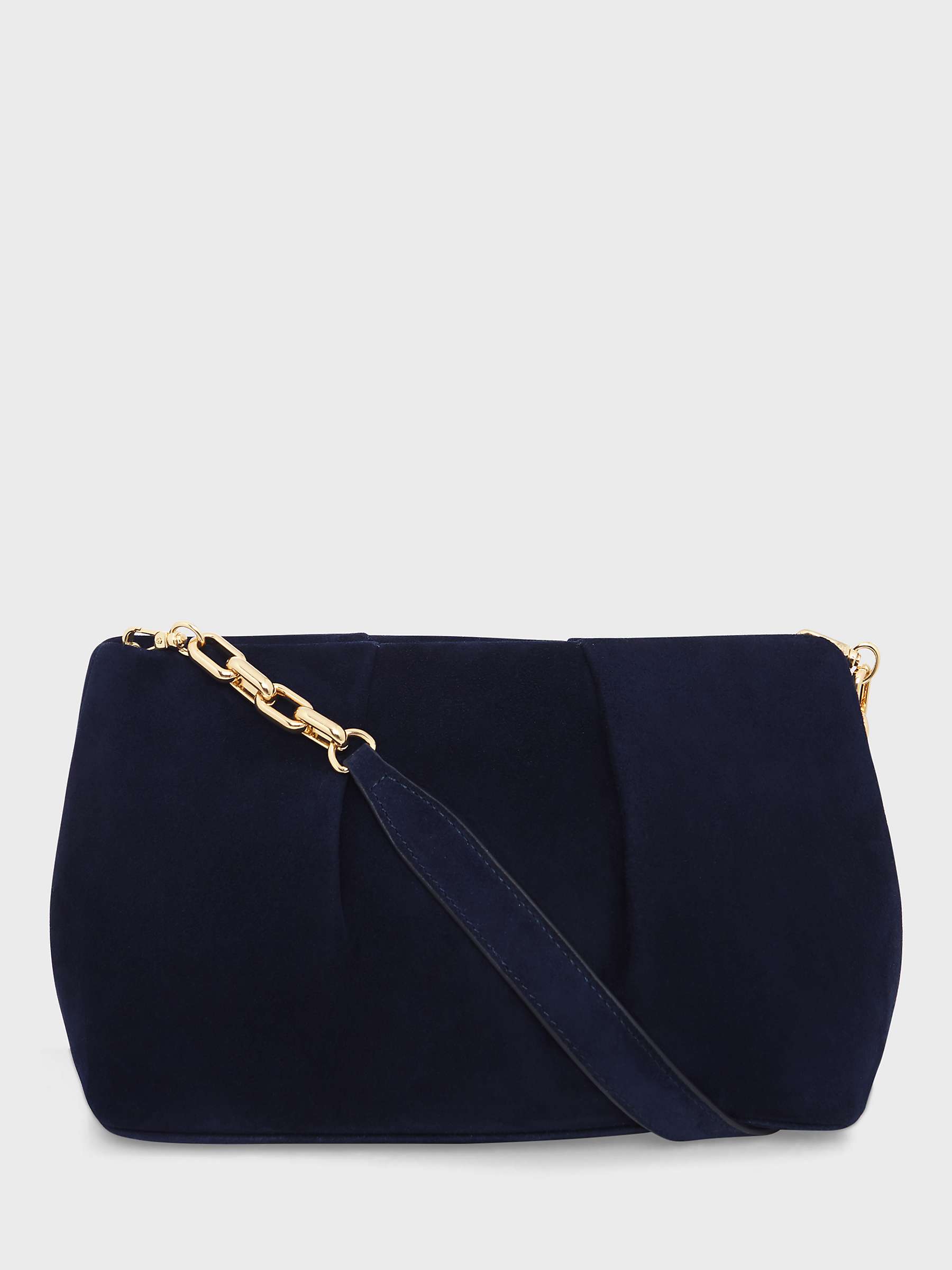 Buy Hobbs Clifton Suede Clutch Bag, Midnight Online at johnlewis.com