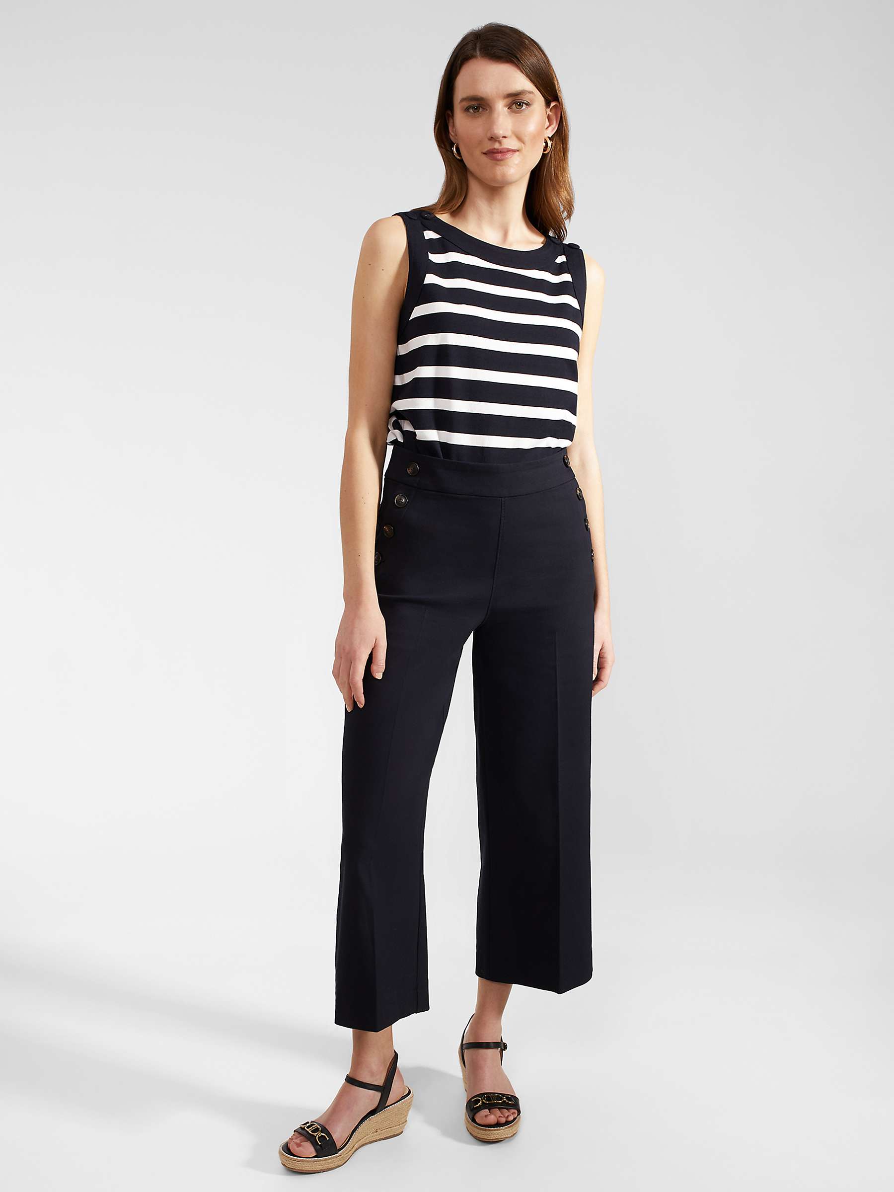Buy Hobbs Simone Cropped Trousers, Navy Online at johnlewis.com