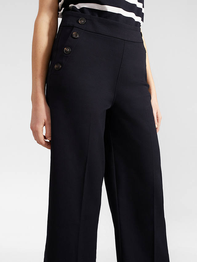 Hobbs Simone Cropped Trousers, Navy